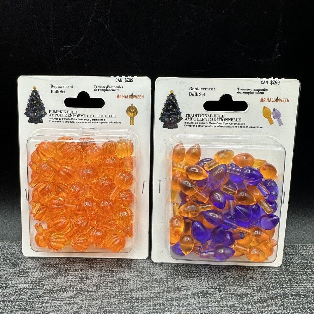 Mr. Halloween Ceramic Tree Replacement Bulbs Pumpkins Orange Purple 100 Pcs